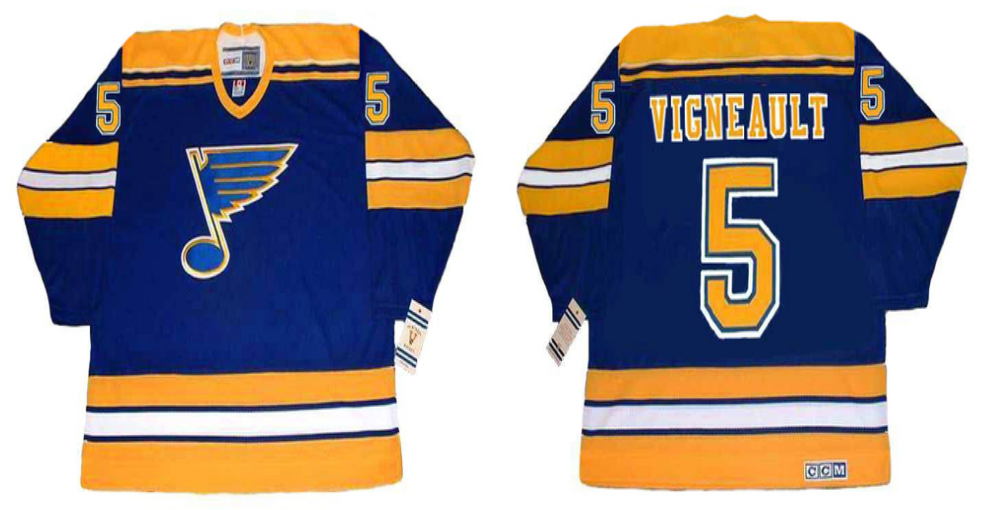 2019 Men St.Louis Blues #5 Vigneault blue CCM NHL jerseys